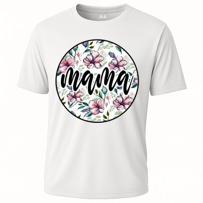 Mama Floral Mom Flower Mother's Day Cooling Performance Crew T-Shirt