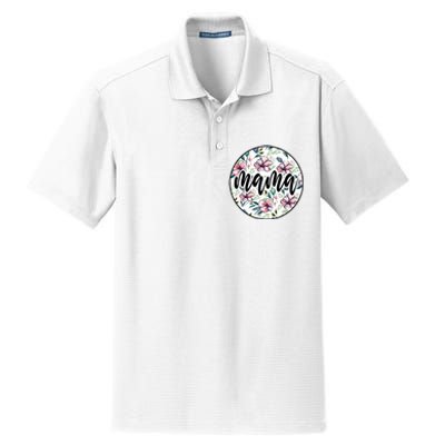 Mama Floral Mom Flower Mother's Day Dry Zone Grid Polo