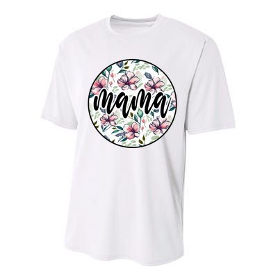 Mama Floral Mom Flower Mother's Day Performance Sprint T-Shirt