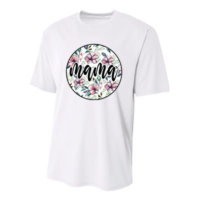 Mama Floral Mom Flower Mother's Day Youth Performance Sprint T-Shirt