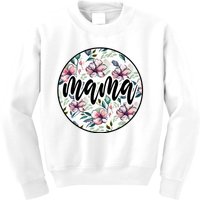 Mama Floral Mom Flower Mother's Day Kids Sweatshirt