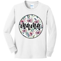 Mama Floral Mom Flower Mother's Day Kids Long Sleeve Shirt