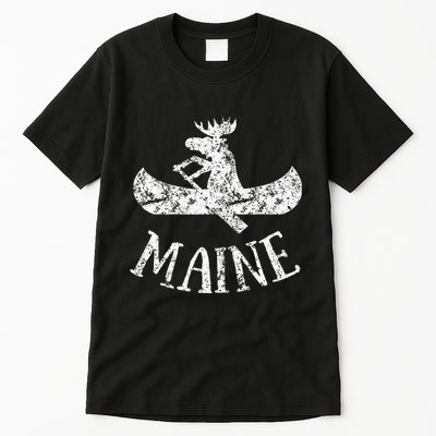 Maine Funny Moose Canoe Vacation Tall T-Shirt