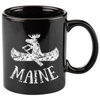 Maine Funny Moose Canoe Vacation 11oz C Handle Ceramic Mug
