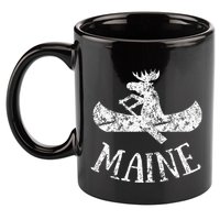 Maine Funny Moose Canoe Vacation 11oz C Handle Ceramic Mug
