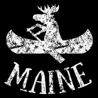 Maine Funny Moose Canoe Vacation Drawstring Bag
