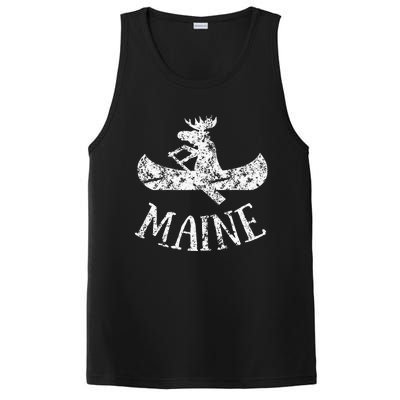 Maine Funny Moose Canoe Vacation PosiCharge Competitor Tank