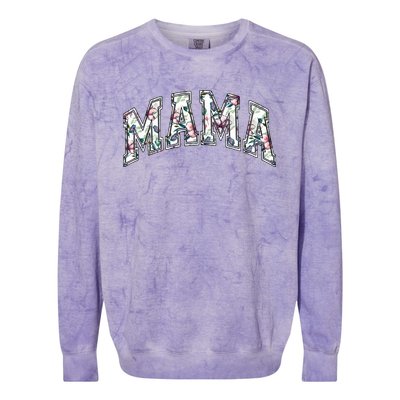 Mama Floral Mom Flowers Mother's Day Colorblast Crewneck Sweatshirt