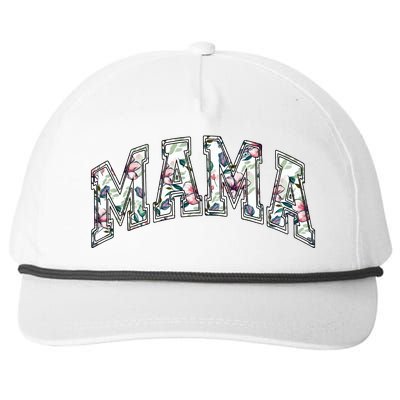 Mama Floral Mom Flowers Mother's Day Snapback Five-Panel Rope Hat