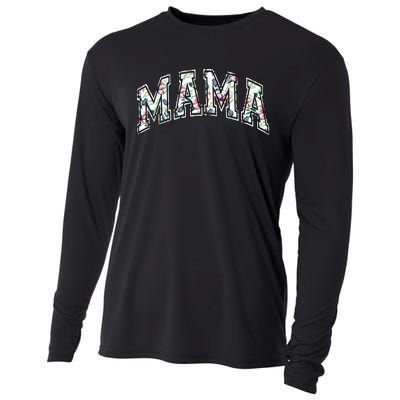 Mama Floral Mom Flowers Mother's Day Cooling Performance Long Sleeve Crew