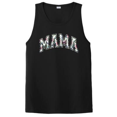 Mama Floral Mom Flowers Mother's Day PosiCharge Competitor Tank