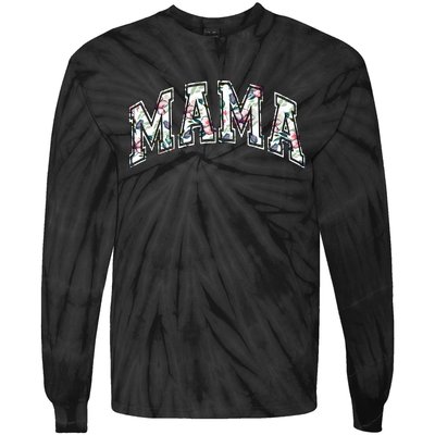 Mama Floral Mom Flowers Mother's Day Tie-Dye Long Sleeve Shirt