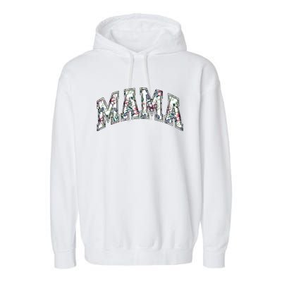 Mama Floral Mom Flowers Mother's Day Garment-Dyed Fleece Hoodie