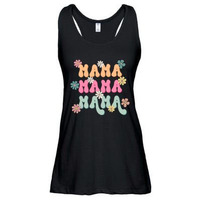 Mama Flowers Mother's Day Mom Floral Ladies Essential Flowy Tank