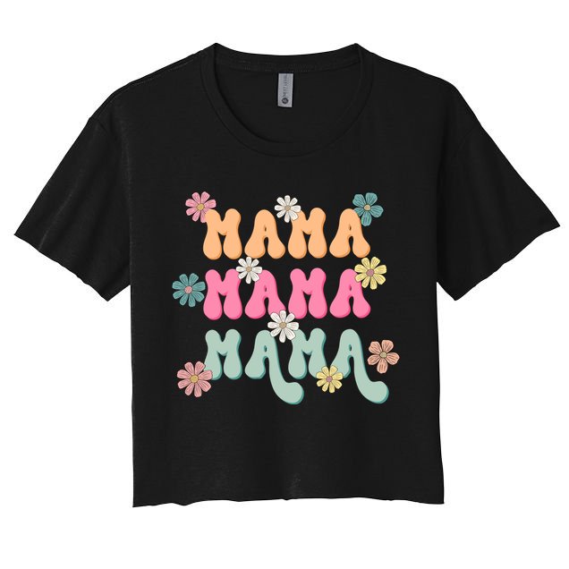 Mama Flowers Mother's Day Mom Floral Crop Top