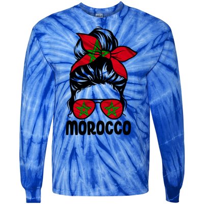 Morocco Flag Moroccan Soccer / Football Gift Tie-Dye Long Sleeve Shirt