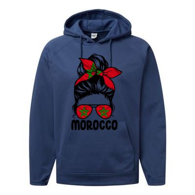 Morocco Flag Moroccan Soccer / Football Gift Performance Fleece Hoodie