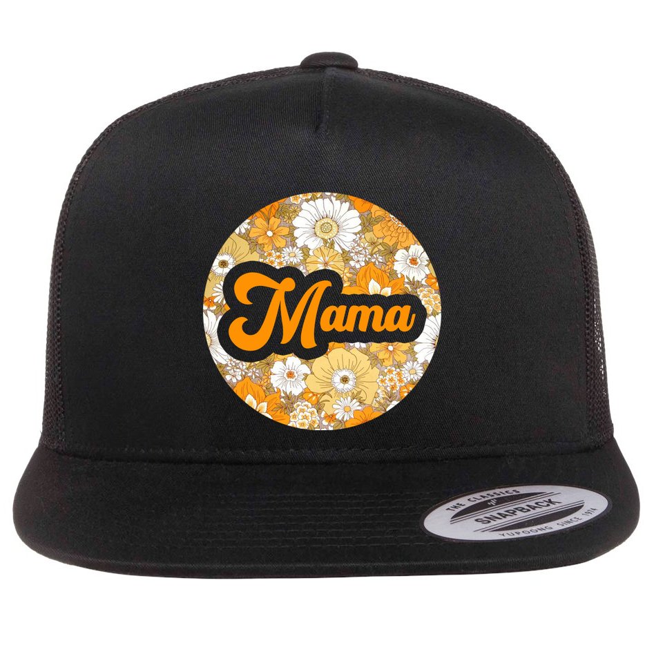 Mama Floral Mother's Day Gift Flat Bill Trucker Hat
