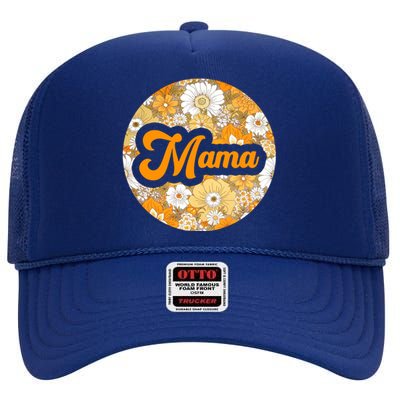 Mama Floral Mother's Day Gift High Crown Mesh Back Trucker Hat