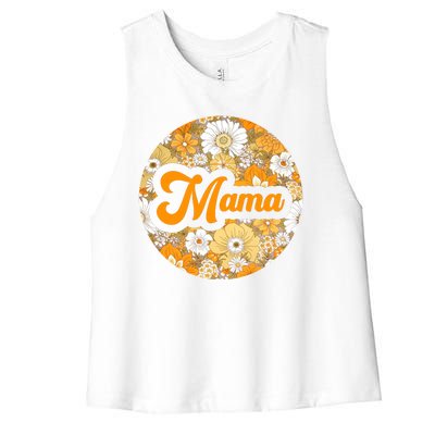 Mama Floral Mother's Day Gift Women's Racerback Cropped Tank