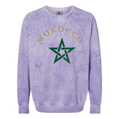 Morocco Flag Colorblast Crewneck Sweatshirt