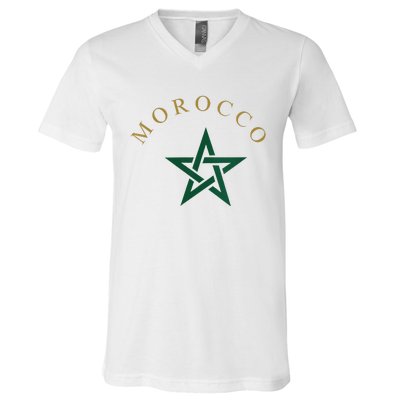 Morocco Flag V-Neck T-Shirt