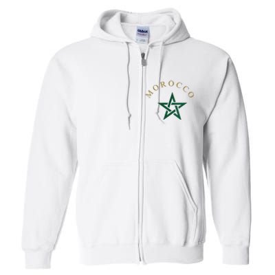 Morocco Flag Full Zip Hoodie