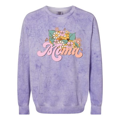 Moma Flower Mom Happy MotherS Day Gift Colorblast Crewneck Sweatshirt