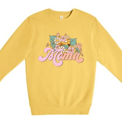 Moma Flower Mom Happy MotherS Day Gift Premium Crewneck Sweatshirt