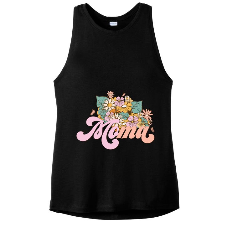 Moma Flower Mom Happy MotherS Day Gift Ladies PosiCharge Tri-Blend Wicking Tank
