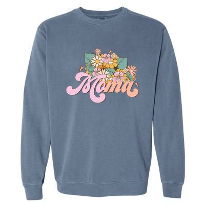 Moma Flower Mom Happy MotherS Day Gift Garment-Dyed Sweatshirt