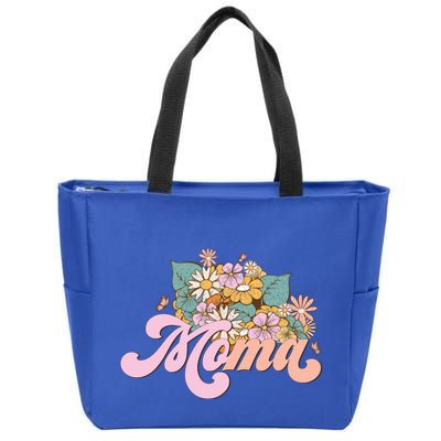 Moma Flower Mom Happy MotherS Day Gift Zip Tote Bag