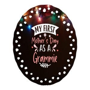 My First MotherS Day As A Grammie 2024 Funny Mothers Day Ceramic Oval Ornament