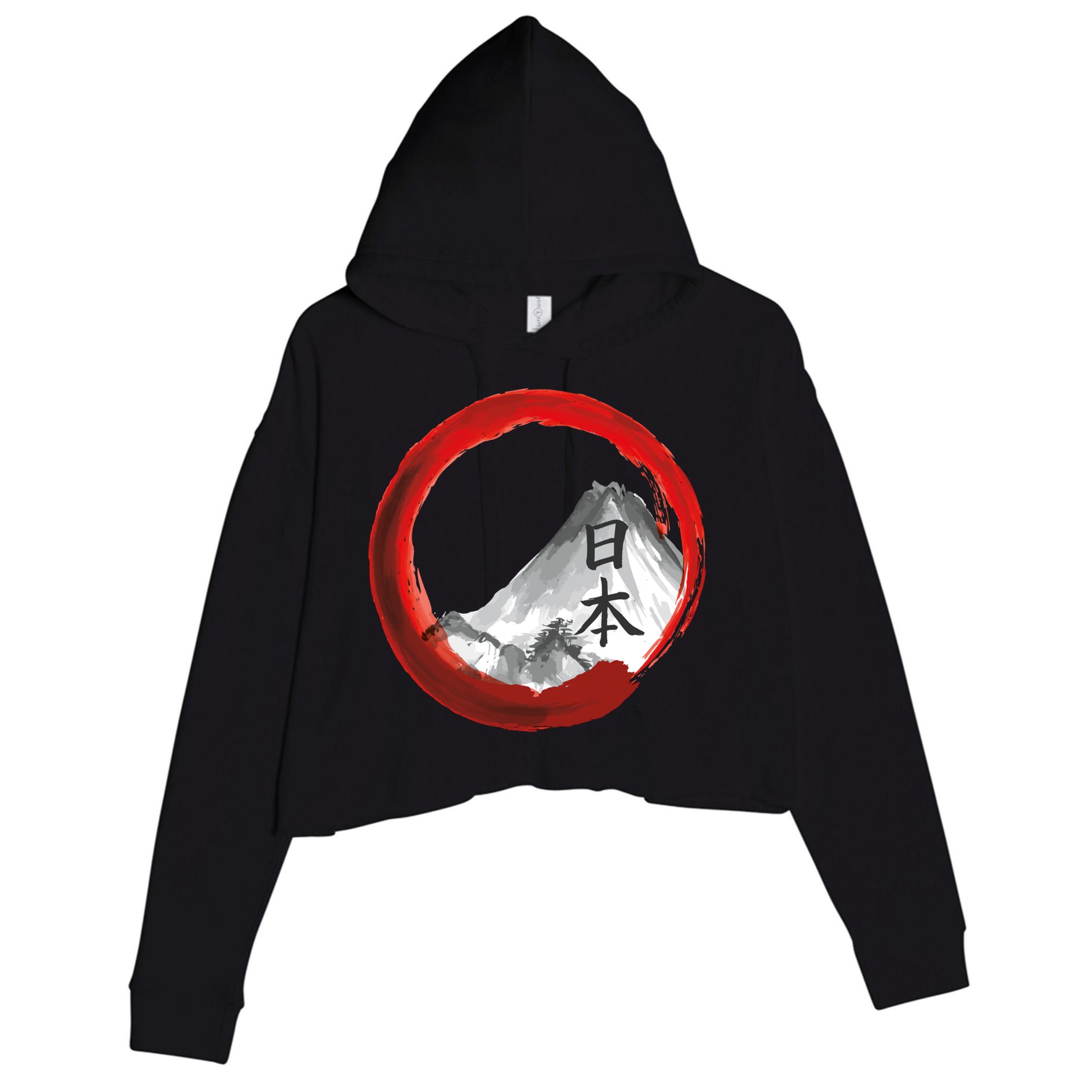 Mount Fuji Crop Fleece Hoodie