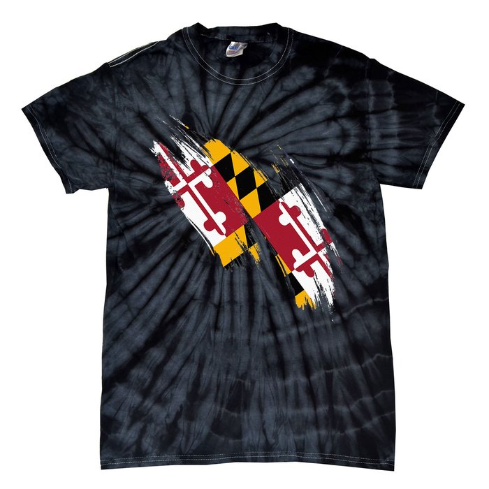 Maryland Flag Marylander Maryland Flag State Pride Tie-Dye T-Shirt