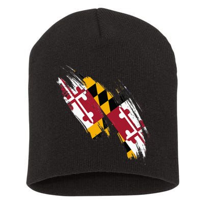 Maryland Flag Marylander Maryland Flag State Pride Short Acrylic Beanie