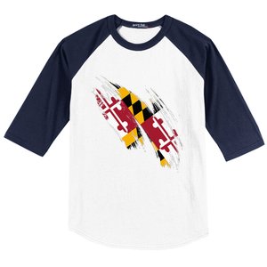 Maryland Flag Marylander Maryland Flag State Pride Baseball Sleeve Shirt