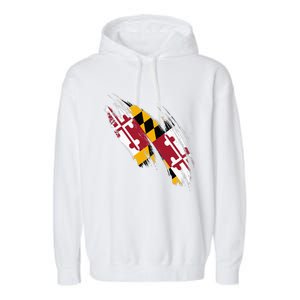 Maryland Flag Marylander Maryland Flag State Pride Garment-Dyed Fleece Hoodie