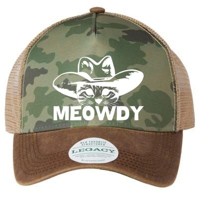 Meowdy Funny Mashup Between Meow And Howdy Cat Meme Cool Gift Legacy Tie Dye Trucker Hat