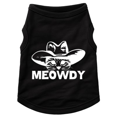 Meowdy Funny Mashup Between Meow And Howdy Cat Meme Cool Gift Doggie Tank