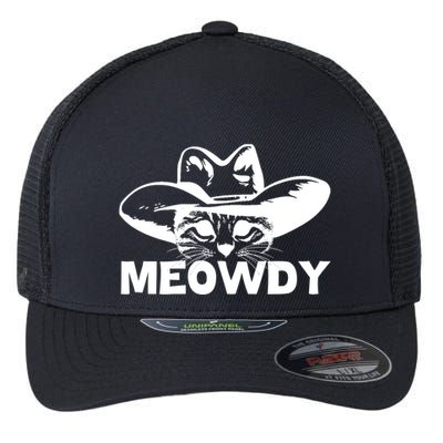 Meowdy Funny Mashup Between Meow And Howdy Cat Meme Cool Gift Flexfit Unipanel Trucker Cap