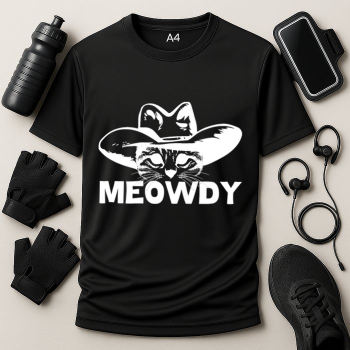 Meowdy Funny Mashup Between Meow And Howdy Cat Meme Cool Gift Performance Shirt