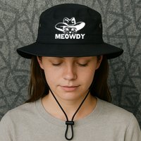 Meowdy Funny Mashup Between Meow And Howdy Cat Meme Cool Gift Bucket Hat