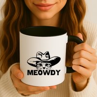 Meowdy Funny Mashup Between Meow And Howdy Cat Meme Cool Gift Mug