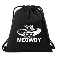Meowdy Funny Mashup Between Meow And Howdy Cat Meme Cool Gift Drawstring Bag