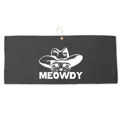 Meowdy Funny Mashup Between Meow And Howdy Cat Meme Cool Gift Large Microfiber Waffle Golf Towel