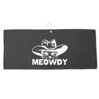 Meowdy Funny Mashup Between Meow And Howdy Cat Meme Cool Gift Large Microfiber Waffle Golf Towel