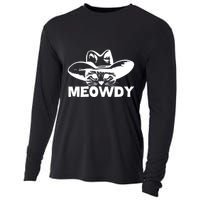 Meowdy Funny Mashup Between Meow And Howdy Cat Meme Cool Gift Cooling Performance Long Sleeve Crew