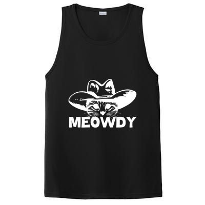 Meowdy Funny Mashup Between Meow And Howdy Cat Meme Cool Gift PosiCharge Competitor Tank