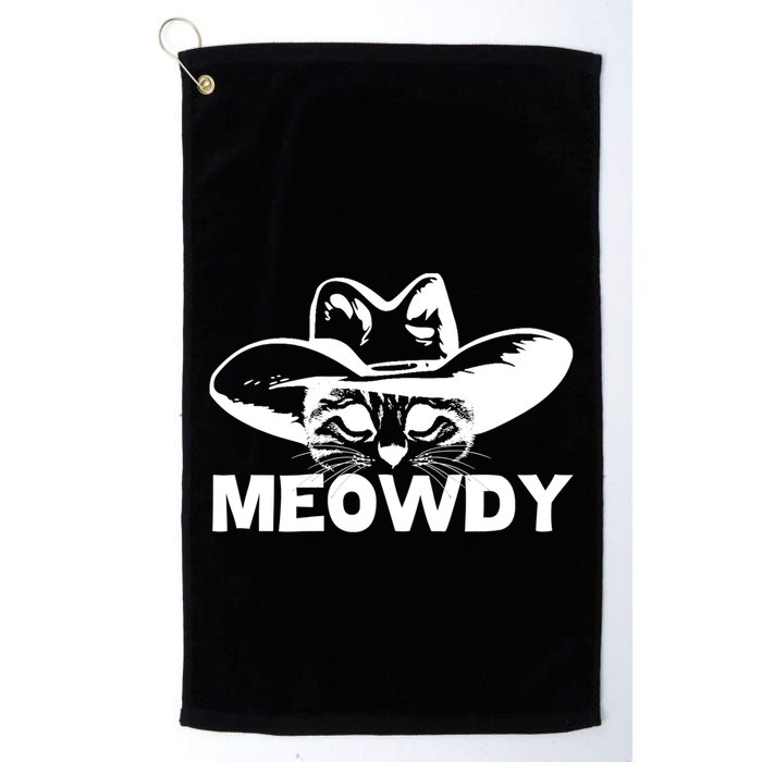 Meowdy Funny Mashup Between Meow And Howdy Cat Meme Cool Gift Golf Towel